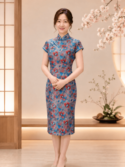 低調奢華繡面旗袍晚宴媽媽禮服