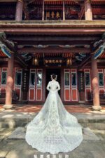 淡綠流蘇平心繡釘珠龍鳳掛