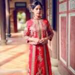 艷紅流線珠繡龍鳳掛