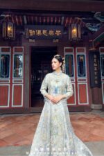 淡綠流蘇平心繡釘珠龍鳳掛