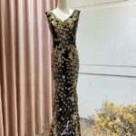 黑金蔥滿版亮片魚尾媽媽禮服