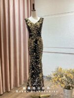 黑金蔥滿版亮片魚尾媽媽禮服