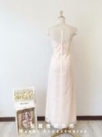 粉膚色抹胸蕾絲晚宴媽媽禮服
