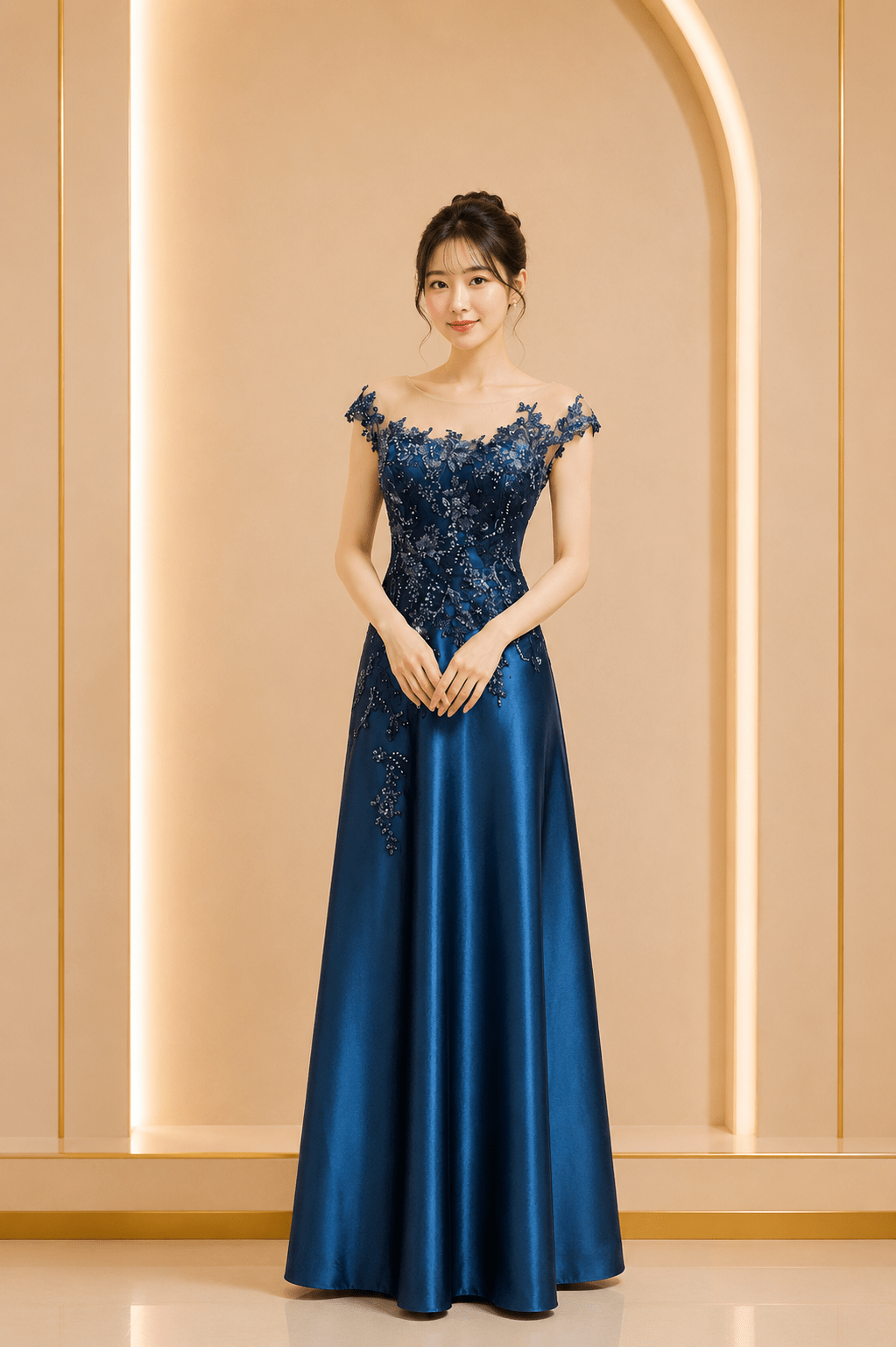 深湖水綠緞面媽媽禮服 深湖水綠緞面媽媽禮服