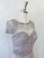 藕紫色波希米亞晚宴媽媽禮服