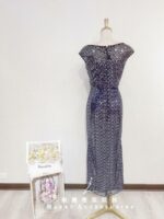 深藍色亮片系晚宴媽媽禮服