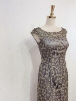 金線刺繡修身晚宴媽媽禮服