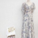 日系藍線刺繡晚宴媽媽禮服