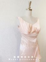 粉膚色緞料氣質晚宴媽媽禮服