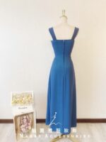 湖水藍簡約氣質晚宴媽媽禮服