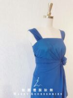 湖水藍簡約氣質晚宴媽媽禮服