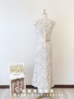 粉膚色日系蕾絲晚宴媽媽禮服