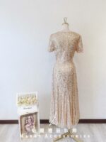 金色亮片晚宴媽媽禮服