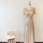 金色亮片晚宴媽媽禮服