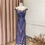 粉底亮紗藍珠工媽媽禮服