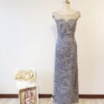 銀灰色刺繡亮片晚宴媽媽禮服