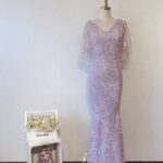 櫻花粉飄逸日系晚宴媽媽禮服