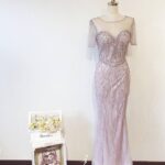 紫粉色水晶系晚宴媽媽禮服