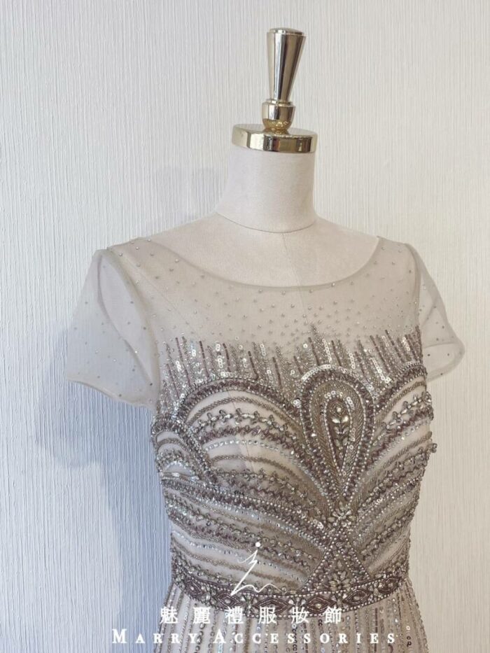 波希米亞流線媽媽禮服