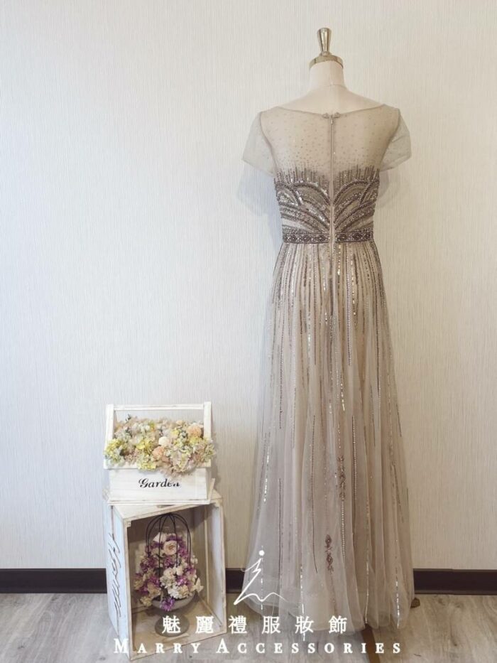 波希米亞流線媽媽禮服