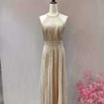 水晶珠鍊削肩A字裙媽媽禮服