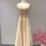 金色水鑽腰帶澎裙媽媽禮服