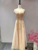 金色水鑽腰帶澎裙媽媽禮服