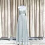 綠色V領珍珠繡花媽媽禮服