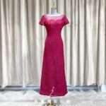 紅色古典繡花小包袖媽媽禮服