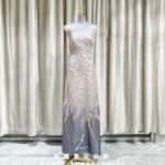 粉色U領立體刺繡花漸層媽媽禮服