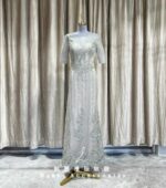 金色流線雕花蕾絲袖媽媽禮服