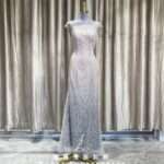 粉色漸變珍珠碎鑽媽媽禮服