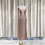 金色亮片復古立體花媽媽禮服