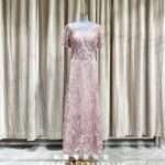 粉色紋路亮片澎澎袖媽媽禮服