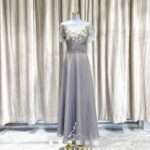 古銅色空紗金線繡花媽媽禮服