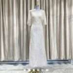 香檳金色排鑽流線媽媽禮服