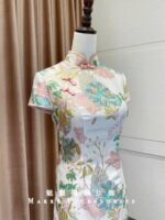 旗袍領立體刺繡直筒台中媽媽禮服