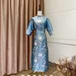 湖水綠七分袖旗袍媽媽禮服