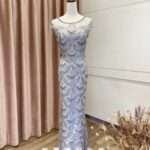 銀色睫毛彎彎魚尾媽媽禮服