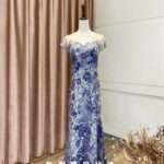 藍色小A字珠工青花瓷媽媽禮服