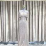 香檳金斗篷滿鑽魚尾媽媽禮服