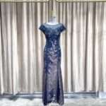 藍色古典花紋媽媽禮服