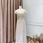 粉色珠工亮鑽直筒台中媽媽禮服