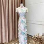 旗袍領立體刺繡直筒台中媽媽禮服