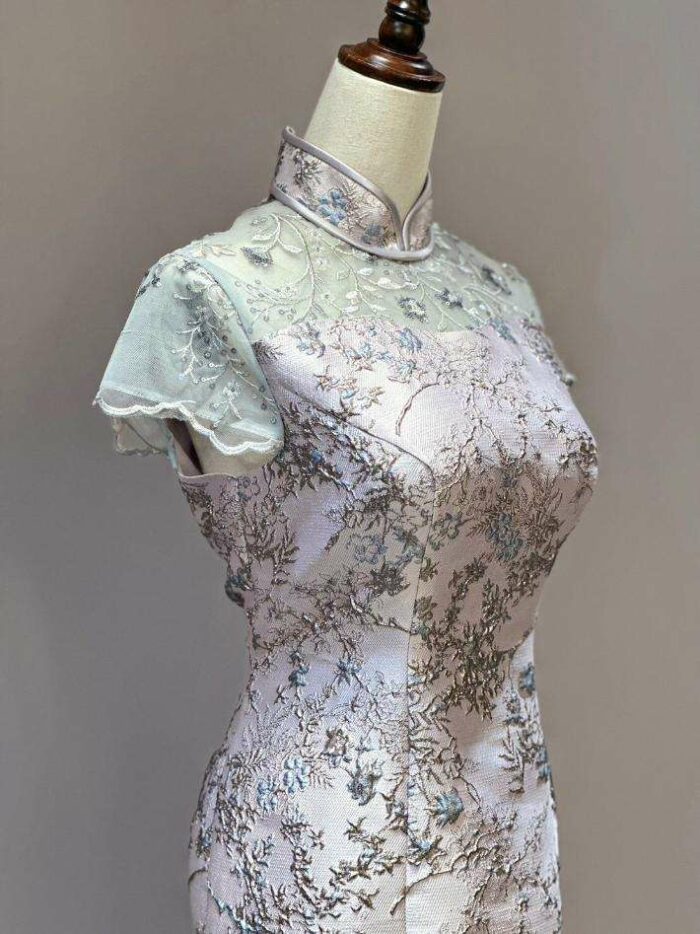 薰衣草紫旗袍刺繡媽媽禮服 薰衣草紫旗袍刺繡媽媽禮服