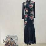 古典花紋刺繡蕾絲裙媽媽禮服