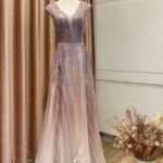 玫粉亮碎漸層紗裙台中媽媽禮服