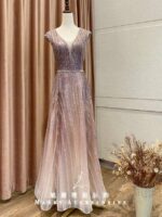 玫粉亮碎漸層紗裙台中媽媽禮服