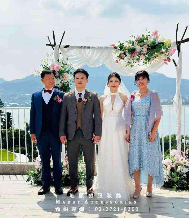 藍天映照:天空藍珍珠與細鑽蕾絲,璀璨婚宴序曲