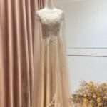 粉膚水晶鑽可拆式水袖台中媽媽禮服